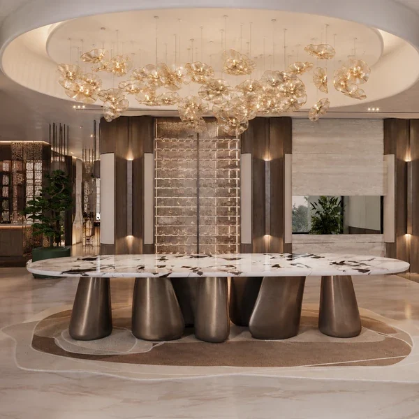 GEORGE Group residential dining table and chairs in a complete dining setting